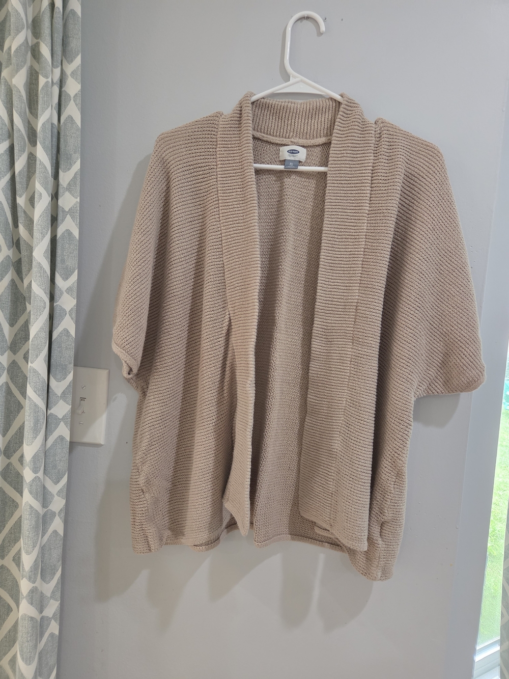 Old Navy Neutral Taupe Open-Front Ribbed Cardigan